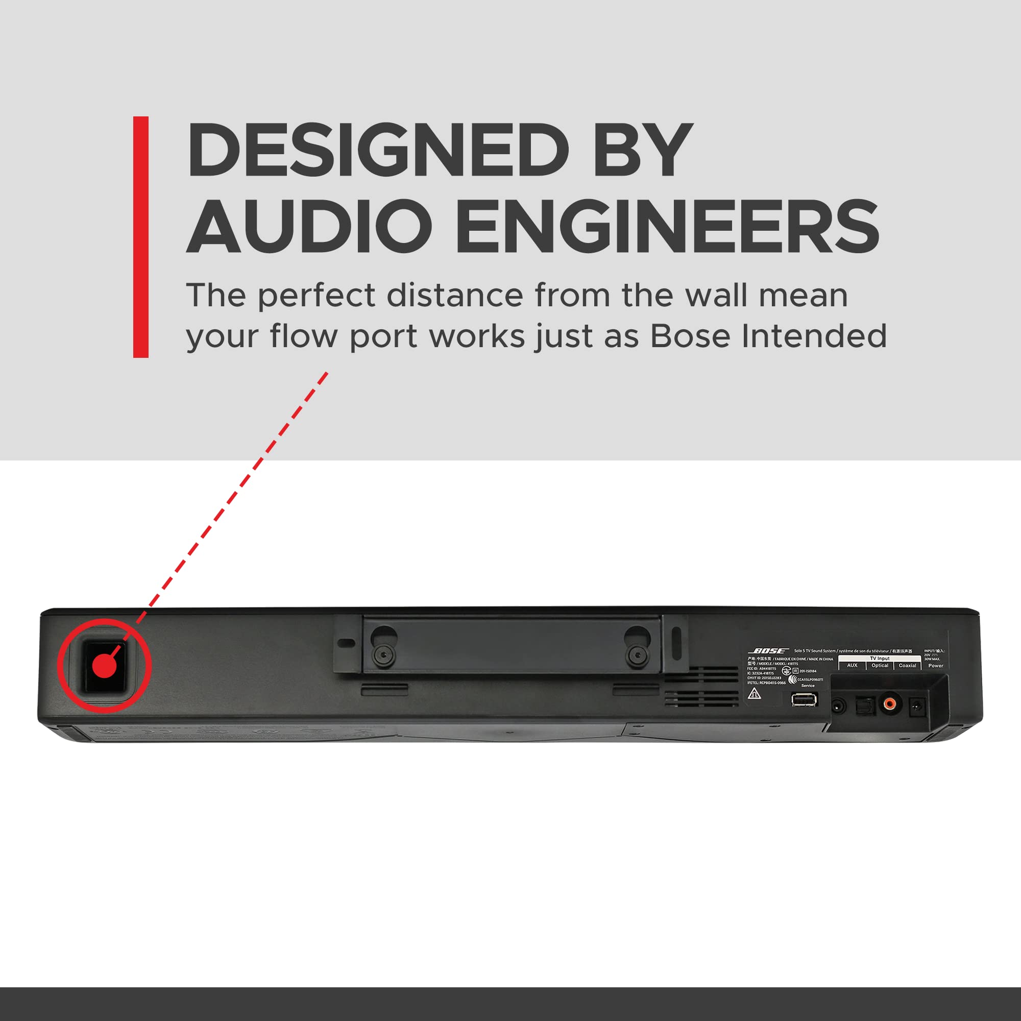 Sound Bass Solo 5 Wall Mount Bracket for Bose Solo 5 Sound Bar, Complete Kit with All Mounting Hardware, Compatible with Series II Soundbar, Designed in The UK by Soundbass