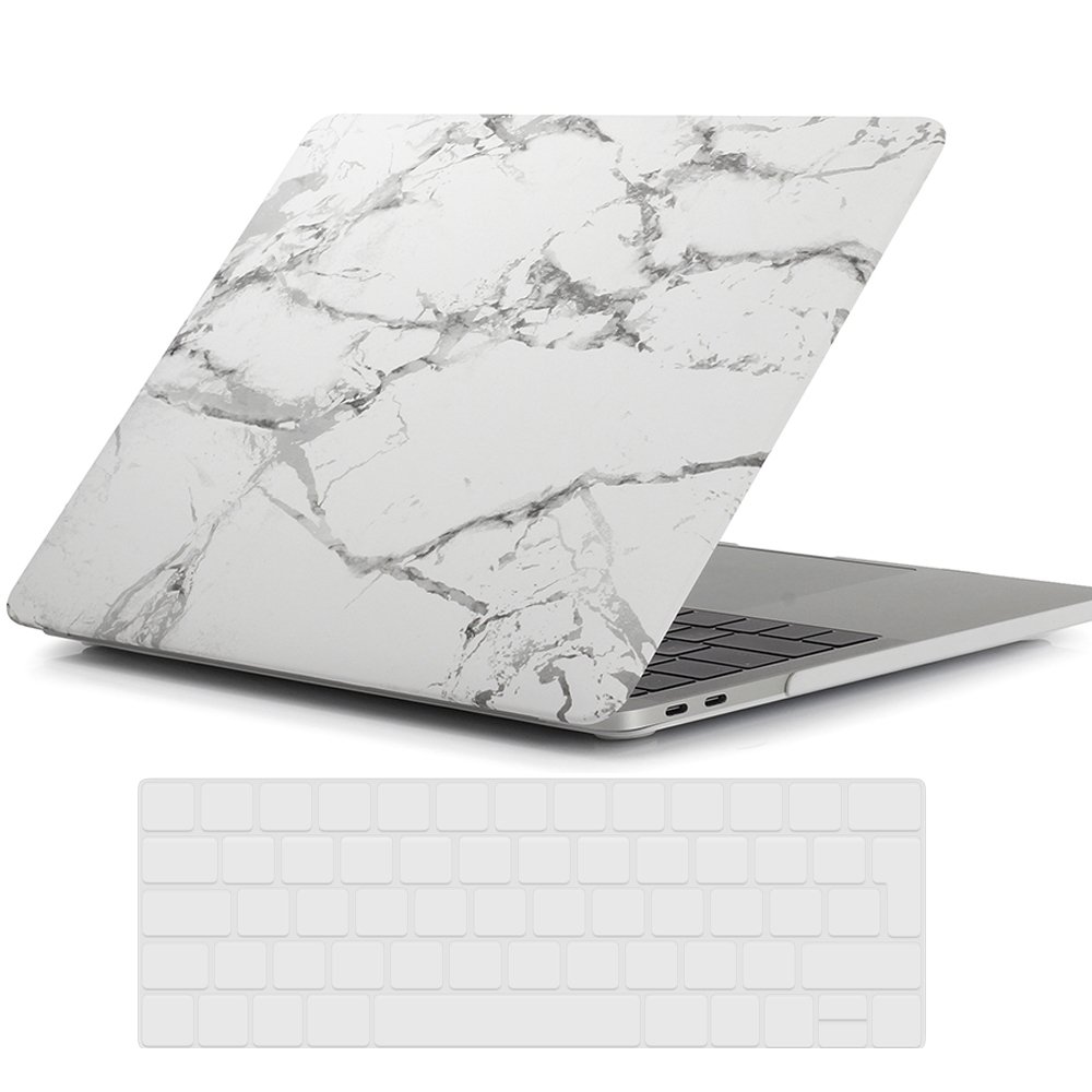 RYGOU Macbook Pro 13 2016 Case,Marble Pattern Hard Cover with EU Layout Clear Keyboard Skin for Macbook Pro 13 inch with Touch Bar & Touch ID Model A1706(Released in Oct 2016)