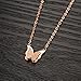 Elove Jewelry Butterfly Pendant Rose Gold Stainless Steel Necklace