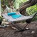 Algoma 11 ft. Cotton Rope Hammock with Metal Stand Deluxe Set (1)