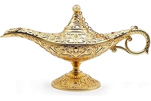 AVESON Classic Vintage Collectable Rare Legend Aladdin Magic Genie Costume Lamp Home Table Decoration & Gift, Gold