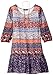 My Michelle Girls' Big Striped Printed Dress with Tassel Necklace