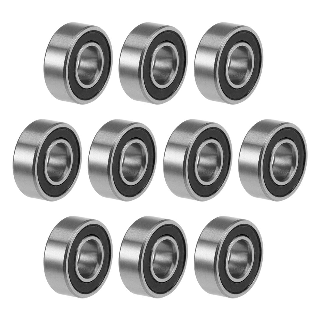 sourcing map MR115-2RS Deep Groove Ball Bearings 5mm Inner Dia 11mm OD 4mm Bore Double Sealed Chrome Steel Z2 10pcs