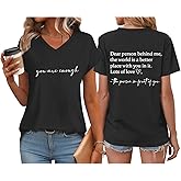 You are Enough Tshirt Dear Person Behind Me Shirt V Neck Mental Health Shirt Women Inspirational Graphic Casual Tops