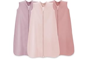 Wrrernsin Baby Sleep Sack 0-6 Months,100% Cotton TOG 0.5 Wearable Blanket for Newborn and Infant, 3 Pack 2-Way Zipper Lightweight Sleeping Bags for Toddler
