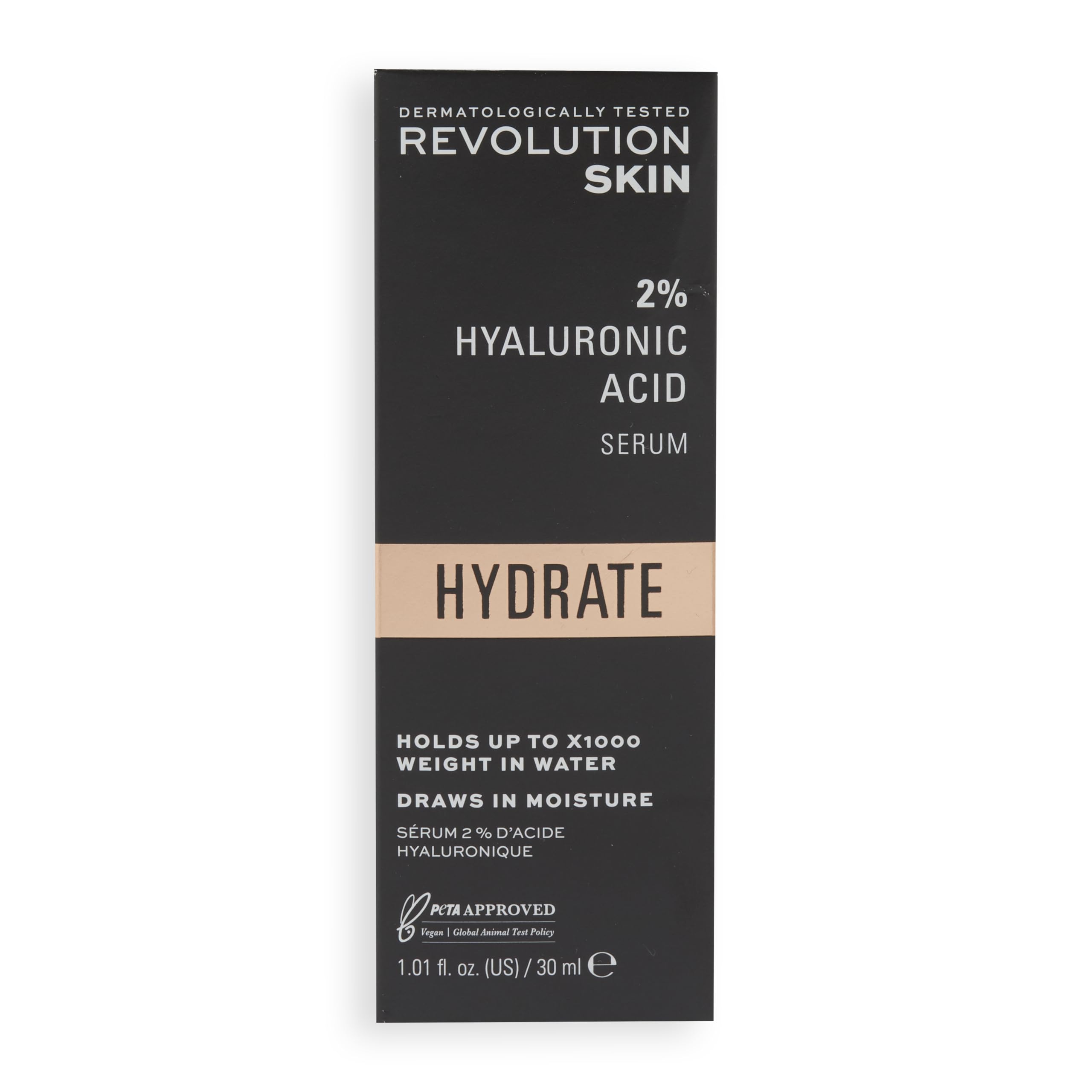 Revolution Beauty London Skincare Hyaluronic Acid Serum, Plumps, Softens and Hydrates Skin, 2% Solution, Lightweight Face Fragrance Free, 30 ml