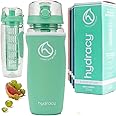Hydracy Fruit Infuser Water Bottle - 32 oz Sports Bottle - Insulating Sleeve, Time Marker & Full Length Infusion Rod + 27 Fruit Infused Water Recipes eBook Gift - Aqua Green