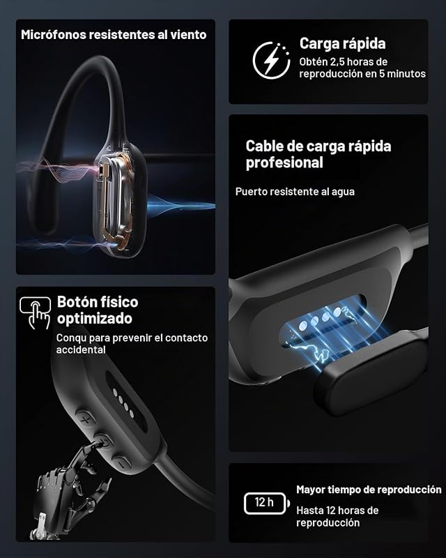 Auriculares Conducción Ósea Natación, IPX8, MP3 8 GB, Bluetooth 6.0 — foto 8 de 8