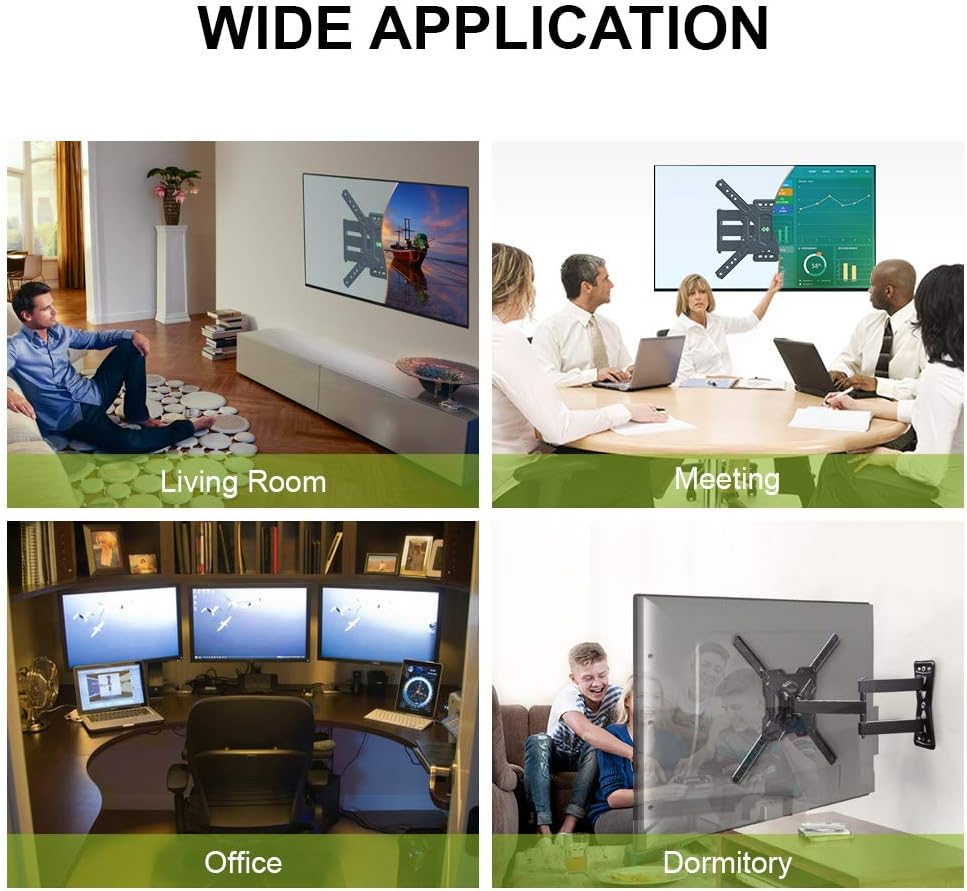 USX MOUNT Full Motion Swivel Articulating Tilt TV Wall Mount Bracket for 26-55" LED, OLED and 4K TVs, TV Mount Fit for 32, 40, 50 TV with VESA Up to 400x400mm-Weight Capacity Up to 60lbs: Home Audio & Theater