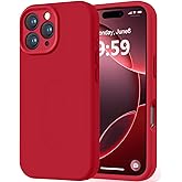 LOVE 3000 Designed for iPhone 16 Pro Max Case, Premium Silicone with [Soft Anti-Scratch Microfiber Lining] Shockproof Protective Phone Case for Men Women Girls 6.9", Red
