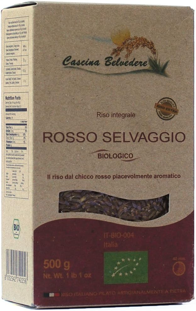 Organic Wholegrain Wild Red Rice 500g Italian Vegetarian - Vegan Food