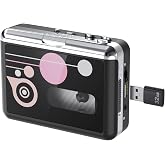 Portable Cassette Player Converter, Convert Cassette to MP3 via USB Disk, USB/Tape Audio Music Player with Earphones, No PC Required