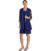 R&M Richards Women's 2-Piece Jacket Dress Set | Knee Length Sheath W/ 3/4 Sleeve Jacket | Mother of The Bride Cocktail Party