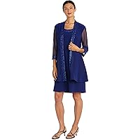 R&M Richards Women's Formal -2-Piece Sheath Dress & Jacket Set W/Beaded  Neckline & Sheer Panels | Cocktail & Evening Wear at Amazon Women's Clothing  store