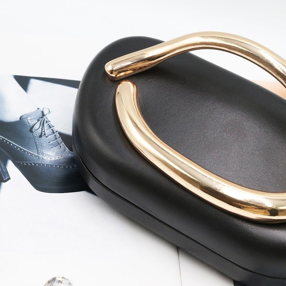 Acrylic Clutch Purse for Women Classic Round Acrylic Evening Handbag Vintage Metal Handlebars Bag for Wedding Party Prom