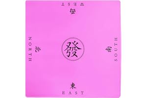 XRBR Mahjong Mat, Anti Slip and Noise Reduction Table Cover for Mahjong, Poker, Card Games, Board Games, Slip Resistant Mat (Pink)