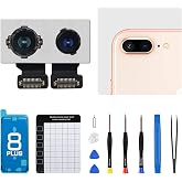 DGSCSMY for iPhone 8 Plus Back Camera Replacement OEM Module Kit 12MP | Main Rear Lens Parts 5.5" with Wide Telephoto Lens OIS HDR Photos 4K Video Repair Assemble Tools Kit 8plus A1864 A1897 A1898