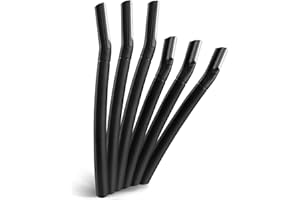 HFATMOS 6 PCS Eyebrow Razor Set Face Razor for Women and Men, Multipurpose Dermaplaning Tool, Eyebrow Hair Trimmer, Face Shaver with Protective Cover, 3 Pcs Long Handles and 3 Pcs Short Handles (Black)