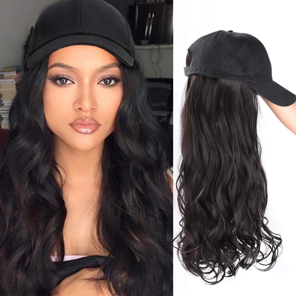 Baseball Cap with Hair Synthetic Hats 