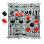 3-in-1-Giant-Checkers-Set-Calssic-Indoor-Outdoor-Yard-Games-for-Family-Fun-Parties-Giant-Board-Games-Including-Giant-Checkers-Rug-for-KidsTic-Tac-Toe-Game-with-Reversible-Rug