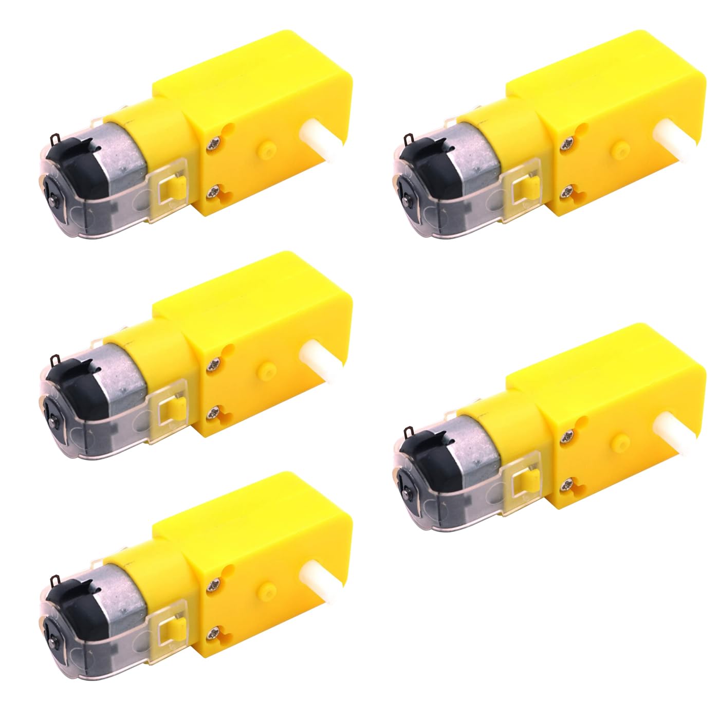 POFET 5pcs Gear Motor Dual Shaft for Smart Car Robot Arduino