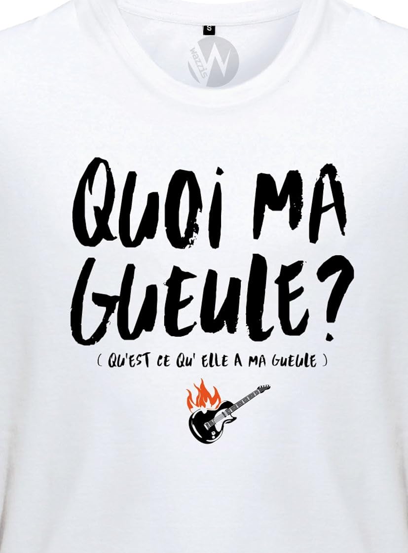 Kss Kss Kss Homme T Shirt Message Qu Est Ce Qu Elle A Ma Gueule Chanson Johnny Hallyday Amazon Fr Vetements Et Accessoires