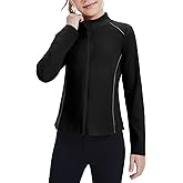 Hvididan Girls Athletic Jacket Zip Up Horse Riding Shirts Kids Yoga Jackets Workout Coat