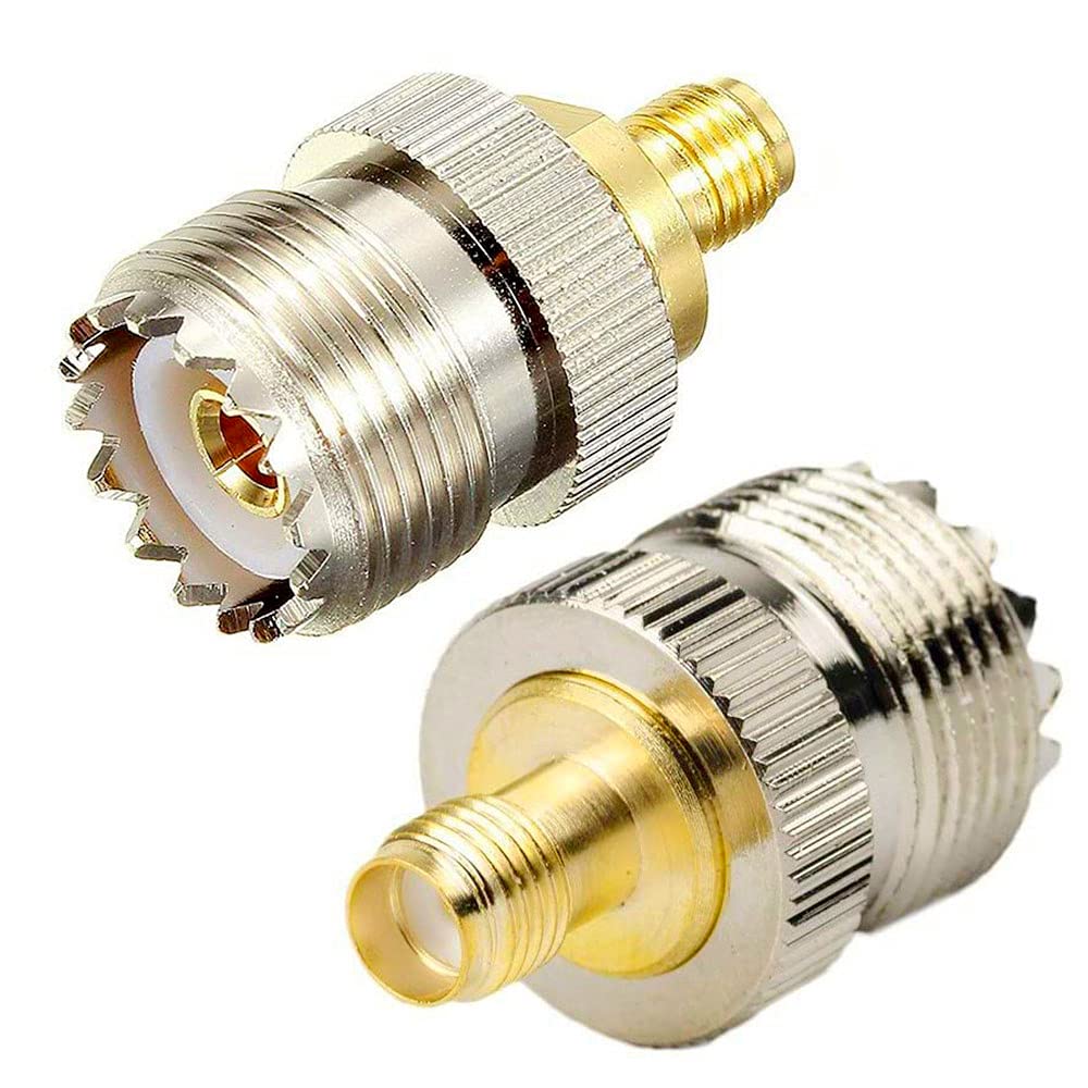 TengKo RF Coaxial Coax Adapter SMA Female to UHF Female SO239 Connector(2PCS)