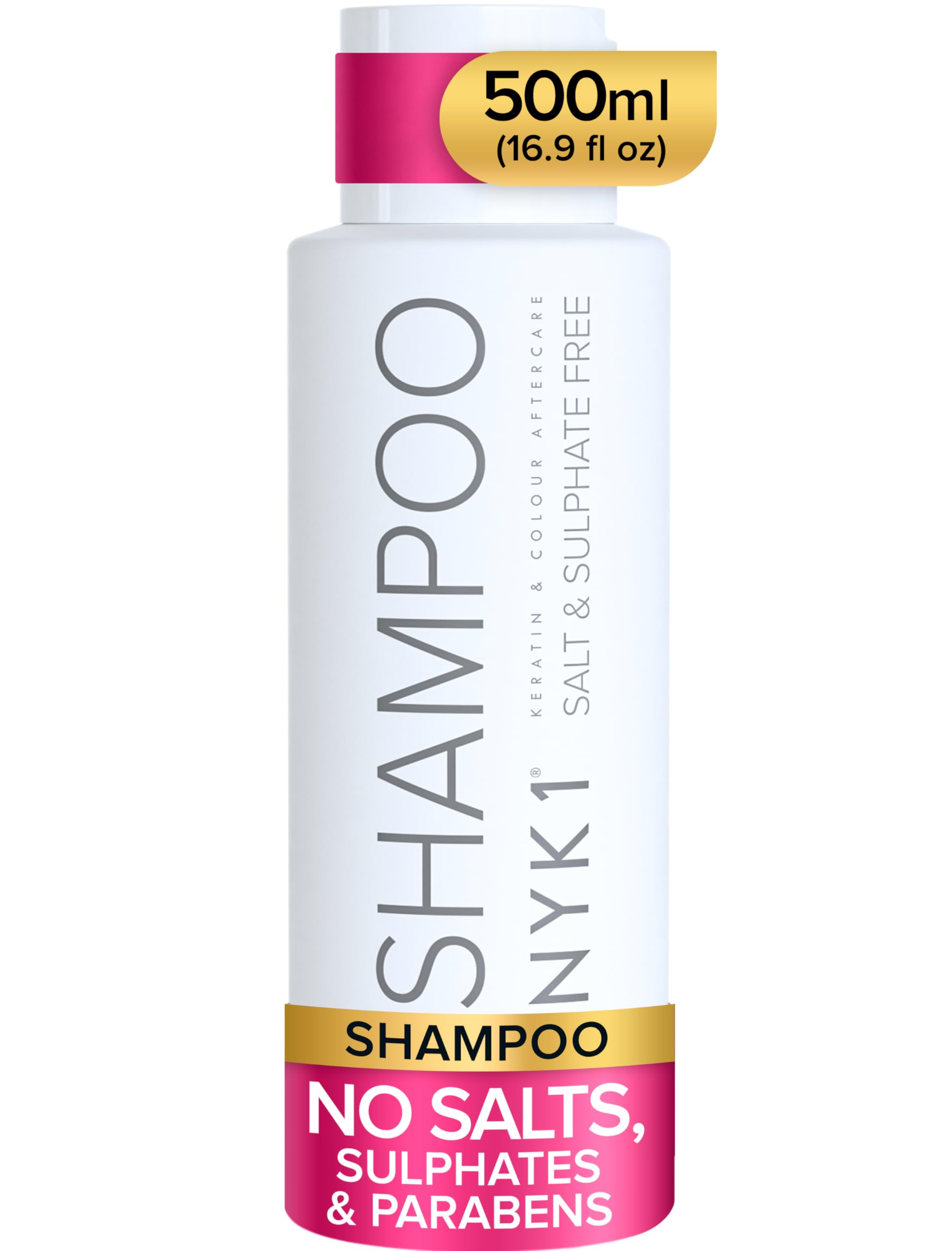 NYK1 Salt & Sulphate Free Shampoo (500ml) Sulphate Free Hair Shampoo For Extensions, Colour & Keratin Treatment - Gentle Cleansing, Non-Stripping & Organic Aftercare For All Hair Types