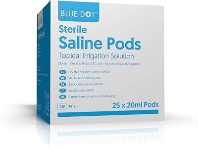 Blue Dot Eye Wash Pods Pack of 25 0.9% Sodium Chloride Irrigation Capsules