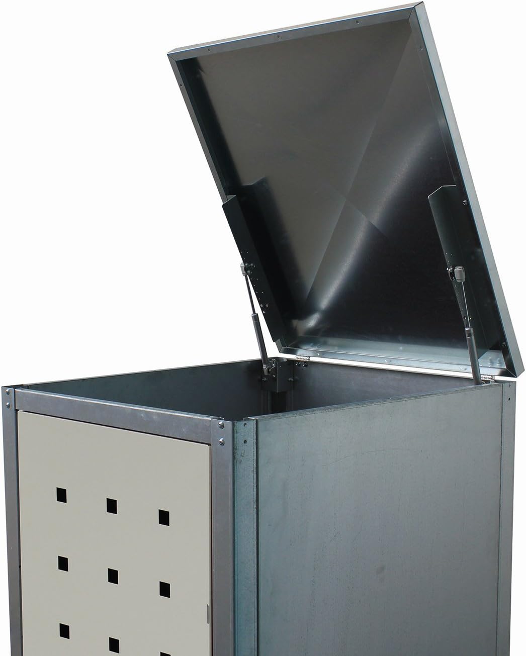 Geiger Bin Store Metal 120L Zinc with Hinged Lid