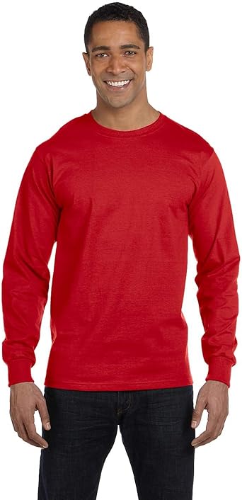 gildan red long sleeve
