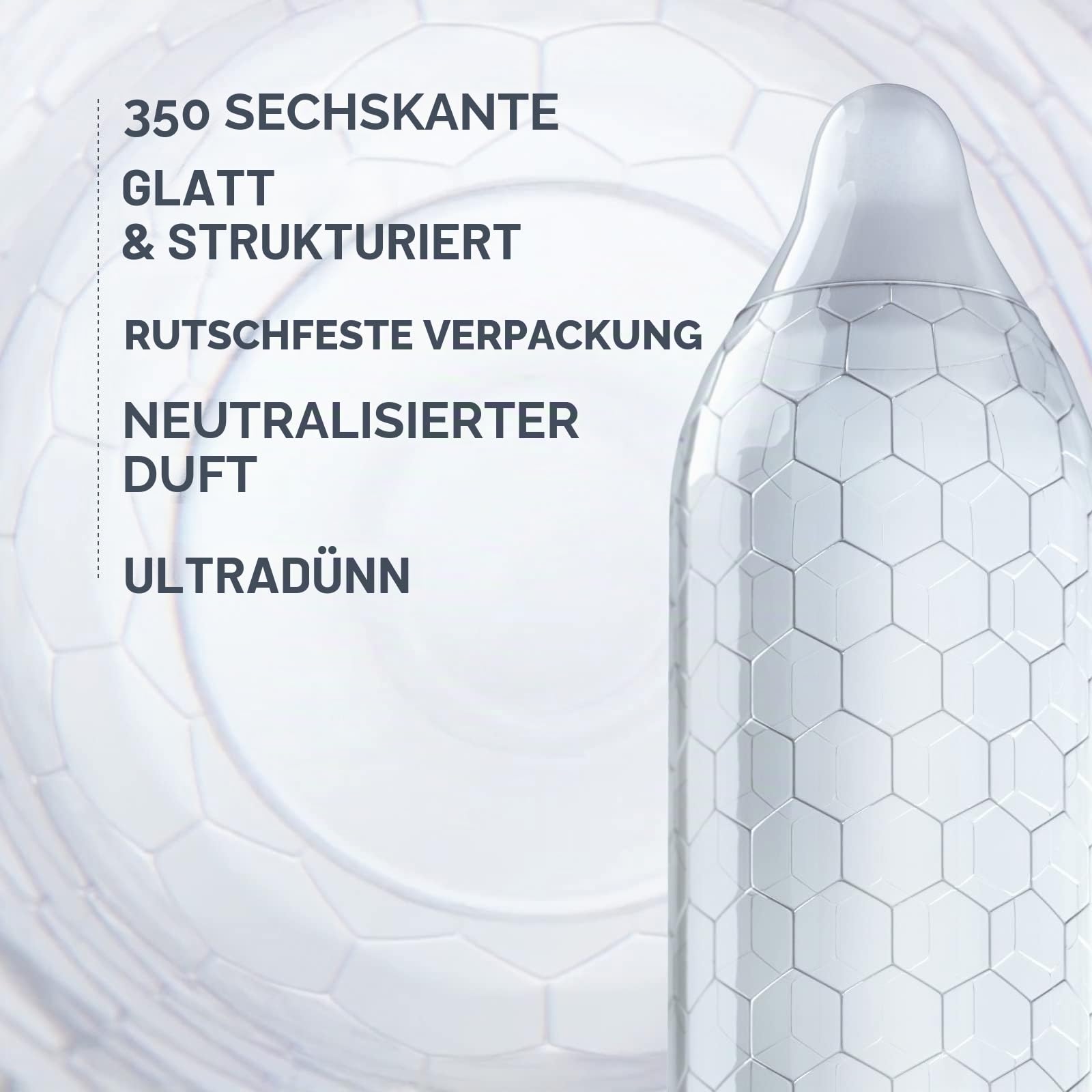 LELO HEX Respect XL, Extra Große Kondome mit Größerer Stärke, dünnes aber starkes Latexkondom, 58 mm im Durchmesser (36-Packung) 2