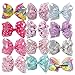 XIMA 4.5inch Unicorn Hair Bows Clips For Baby Girls Women Grosgrain Ribbon Bows With Alligator Clips for Hair Accessories (4.5inch-11pcs-B with clip)