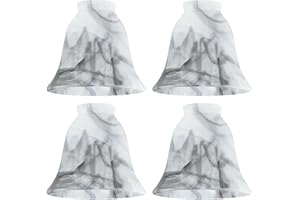 Dysmio Ceiling Fan Light Covers, Marbleized Glass Bell Fan Globes, Replacement Glass Fixture Shade, Height: 4.50", Depth: 4.7