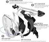 G2RISE SN01 Full Face Snorkel Mask with Detachable Camera Mount view 2