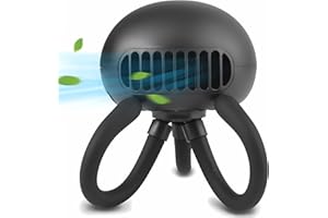 ANDRTI Stroller Fan Portable Bladeless ​Mini Handheld with Flexible Tripod Clip on 3 Speeds Rechargeable Battery Operated for Stroller, car Seat, Crib, Bike and Desktop (Black)