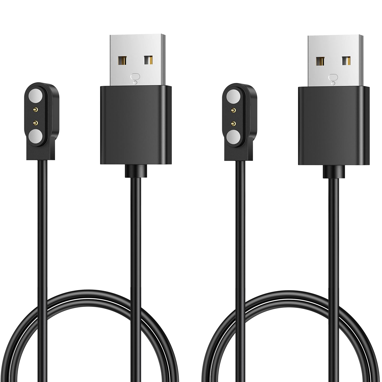 Parsonver 2-Pack Smart Watch Charger for SPROD1, Magnetic USB Cable, Compatible with P22, LW31, LW45, LW77, N29, i13, Y20GT, i18, P58, H76, I22, P25