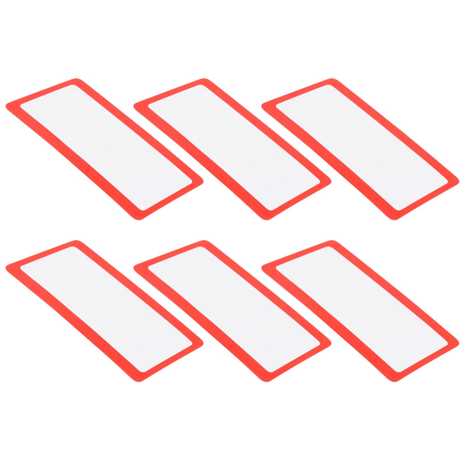 YOKIVE 6 Pcs Lens Magnifier, 3X 300% Credit Card Magnifier Reduce Eye Strain, Great for Seniors, Low Vision (Red, 75 x 40mm)