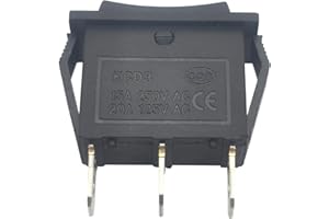 Emmui 3 Pins 3 Position ON/Off/ON Black Toggle Rocker Switch AC 20A/125V 15A/250V Widely Used for Car Auto Boat Household Appliances Equipment etc