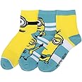 Bioworld Minions Adult Quarter Crew Ankle Socks - 3-Pack of Playful Despicable Delights!