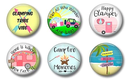 Imanes decorativos Happy Glamper - Imanes RV - Juego de seis 1.75 ...