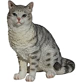 US 4.25 Inch Poly Stone American Shorthair Tabby Spotted Gray