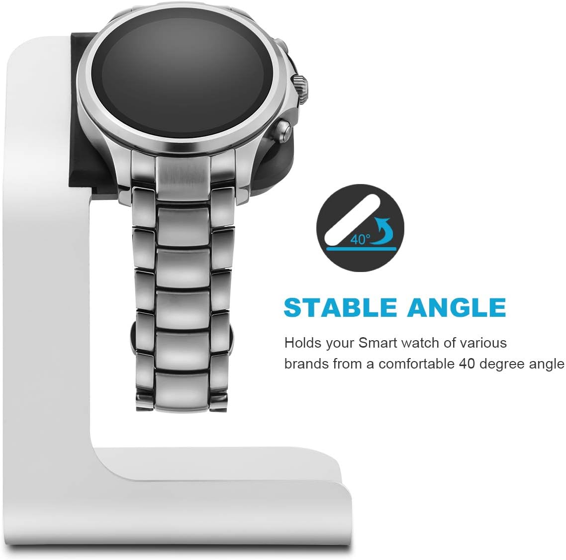 Tranesca Aluminum Watch Stand for Multiple Brand smartwatches - Stand only (Compatible with Michael Kors, Armani, Diesel, Fossil and More, Must Have smartwatch Accessories): Electronics