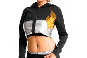 NANO HERTZ Sauna Jacket Top Weight Loss Sweat Suit Shirt Workout Exercise Women Girls