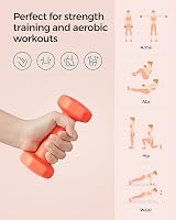SONGMICS Dumbbells Set of 2 1 kg Hexagon Neoprene Coated Papaya Orange SYL902O01 view 5