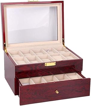 MU Caja de reloj de madera Cajas de joyería Hombre Mujer Regalo Viaje 20 Caja de
