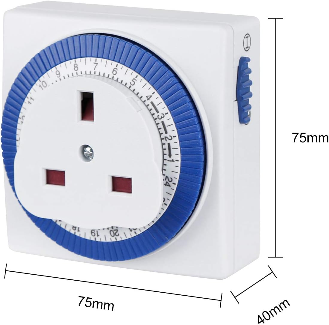 3 Pack 24 Hour Segment Timer Switch,Plug-in Timer Controller -240v 3 Pin Plug Energy Saver Plug Standard Size - Image 3