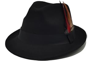 MIVBUKS Unisex Trilby Hats Classic Fedora Hats for Women Men Dress Hats Felt Short Brim Fedoras Hat Panama Hat with Band