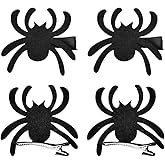 Black Spider Hair Clips - Mini Alligator Hair Pins for Women & Girls - 4PCS Halloween Costume Accessories